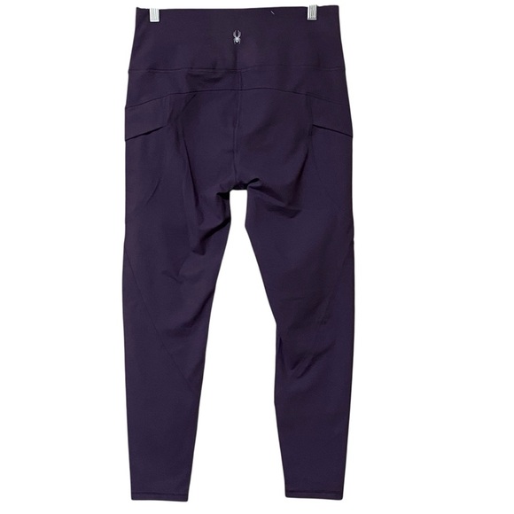 Spyder Active/Sport Leggings L Purple High Waisted Stretch Pockets Comfort NWT - Picture 2 of 9